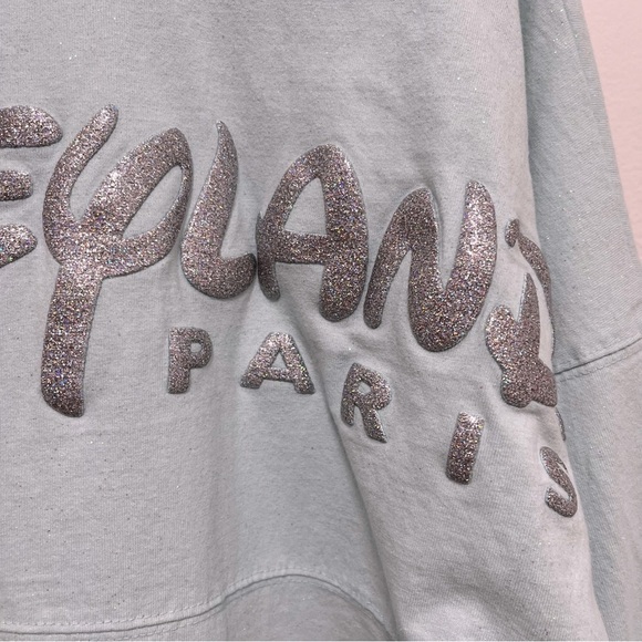 DISNEYLAND Paris Spirt Jersey Frozen Arendal Aqua Glitter Blue Size Medium - Picture 4 of 7